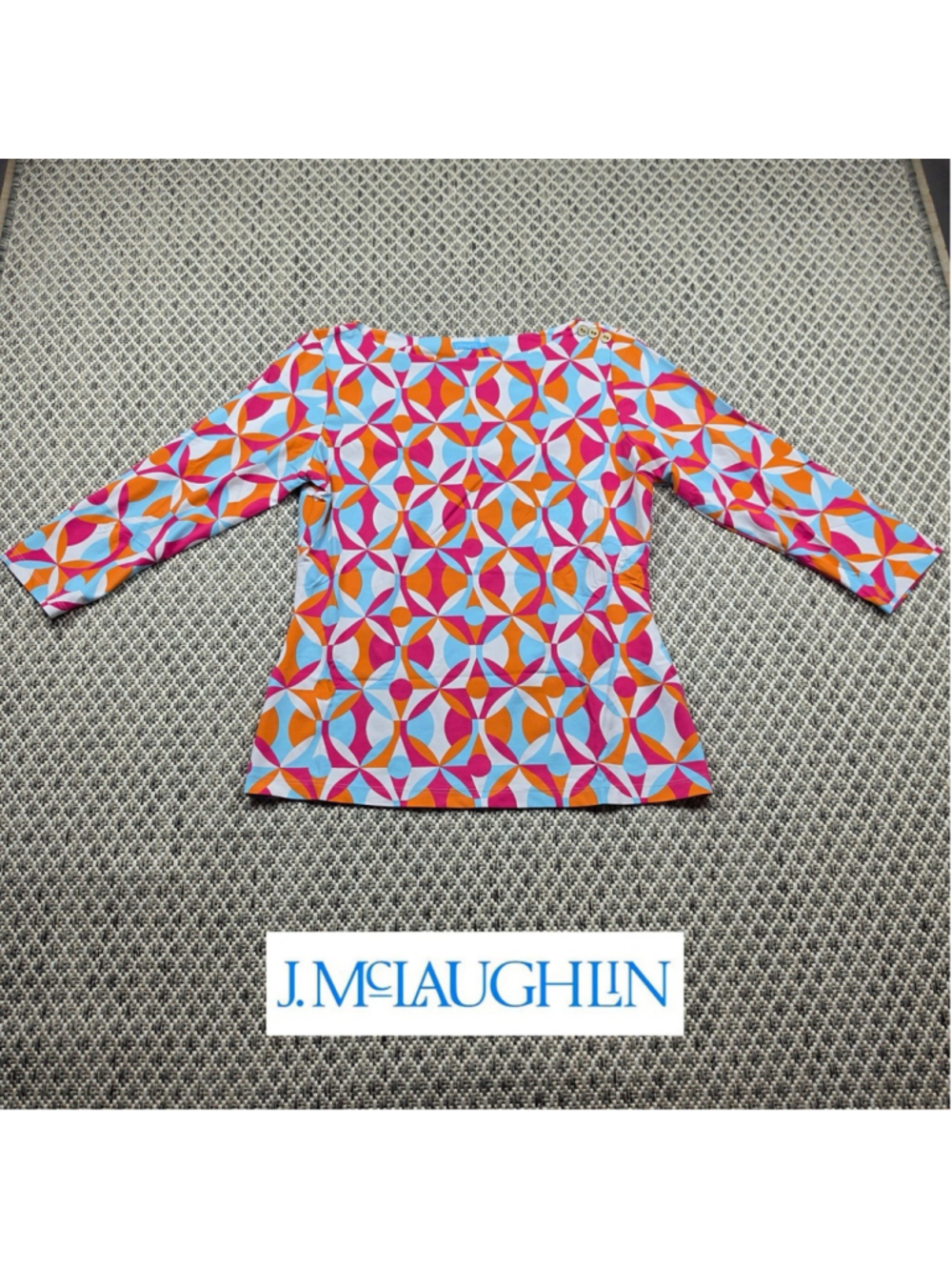 J. McLaughlin Women’s Small Bundle 2 Printed 3/4 Sleeve Tops Colorful EUC